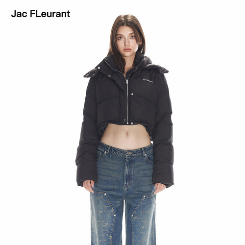 JAC FLEURANT新款短款面包羽绒服宽松保暖时髦女士简约高级