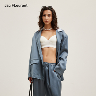 外套西裤 JAC FLEURANT2026春夏新品 拼色醋酸轮廓西装 高级女 套装