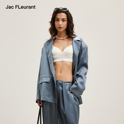 JAC FLEURANT2026春夏新品拼色醋酸轮廓西装外套西裤套装高级女