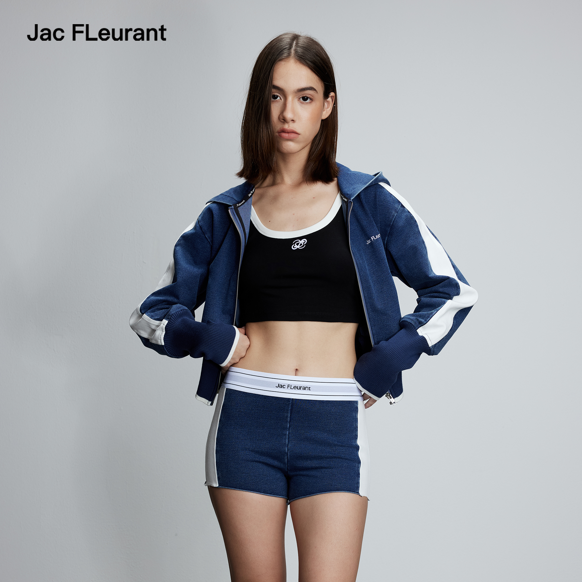 JAC FLEURANT2025秋冬新品不对称撞色拼接LOGO背心百搭时尚休闲