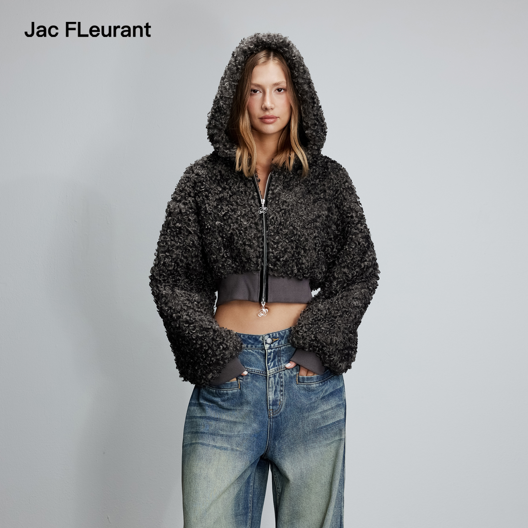JAC FLEURANT2025秋冬新品环保泰迪绒短款女士外套时尚百搭
