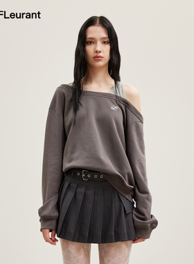 JAC FLEURANT2026春夏新款假两件背心拼接露肩撞色卫衣宽松上衣