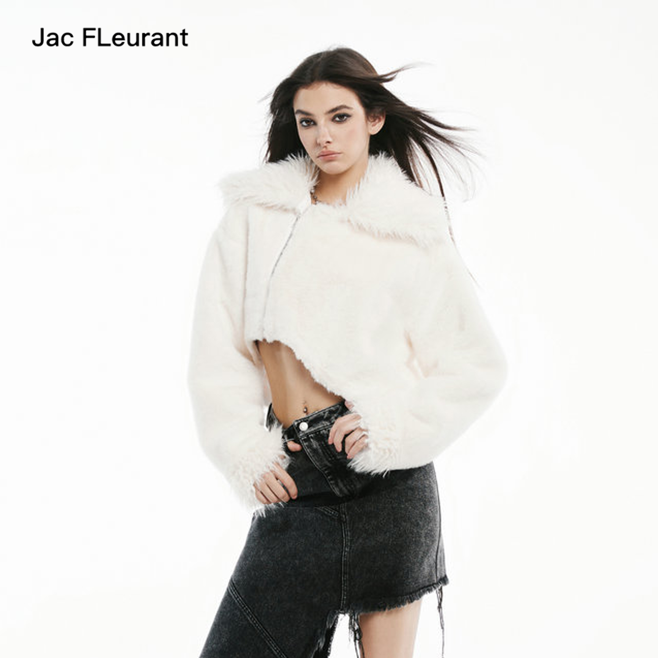 下摆弧形短款保暖舒适