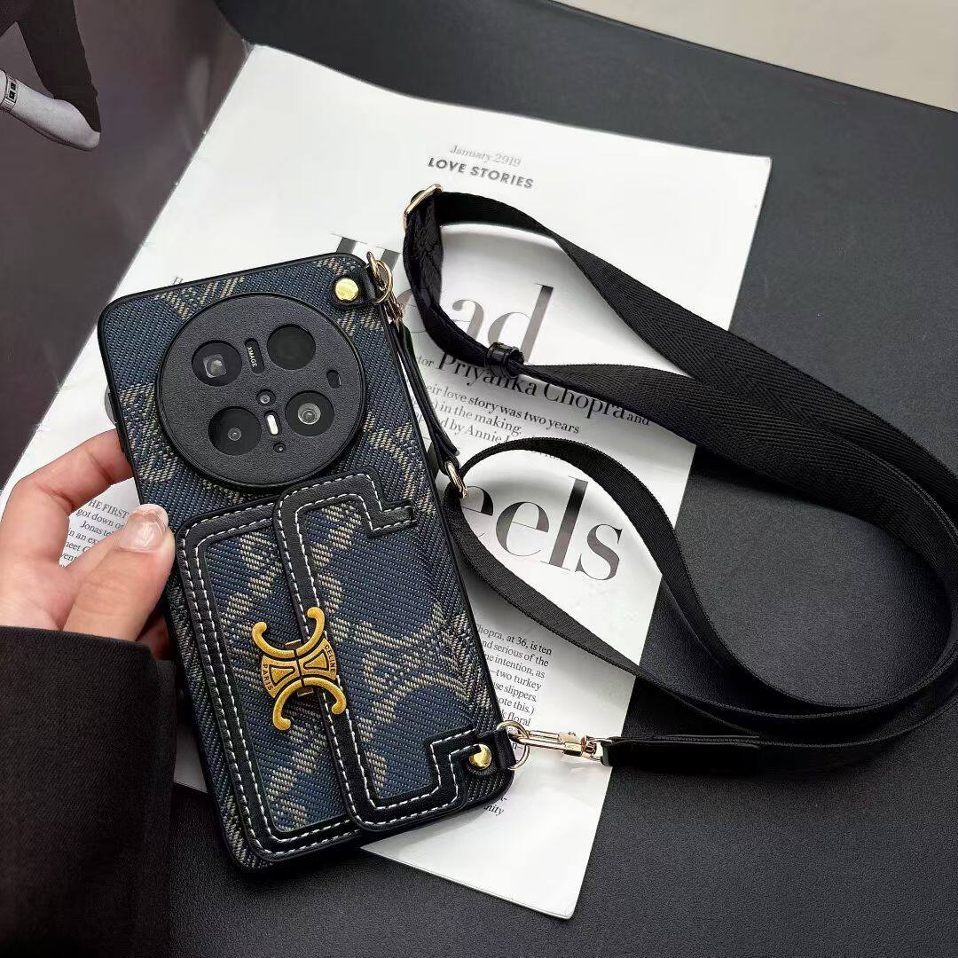 iPhone17promax手机壳全包斜挎适用苹果16Pro新款可背带挂绳插卡15高级背包式跨女时尚牛仔布背带式保护套