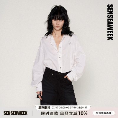 【迪丽热巴/李雪琴同款】SENSEAWEEK26水洗拼接假两件衬衫连衣裙
