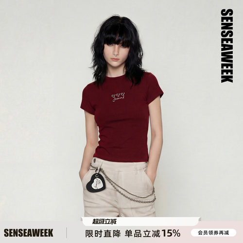 张予曦同款口红涂鸦小飞袖T恤女