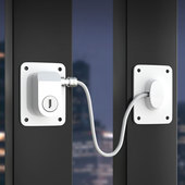 铝合金防护门窗防开窗户儿童安全锁免打孔固定防盗平开窗限位器