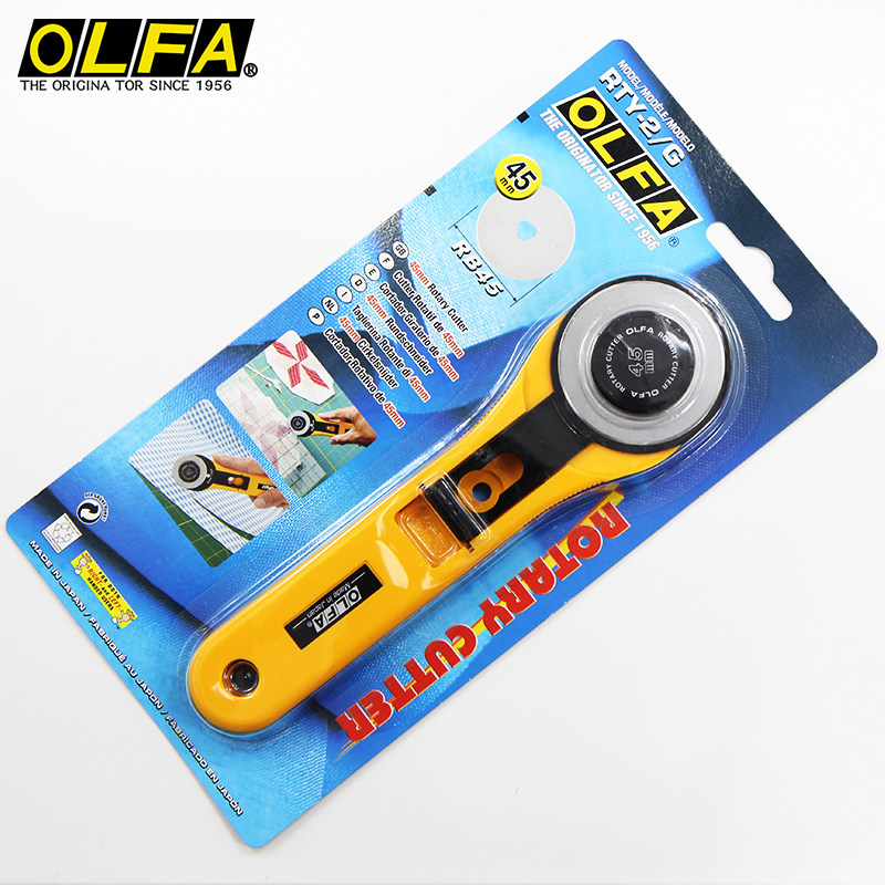 日本OLFA虚线刀滚轮刀实线切割刀RTY-1/2G/3/4滚刀刀片28/45/60mm