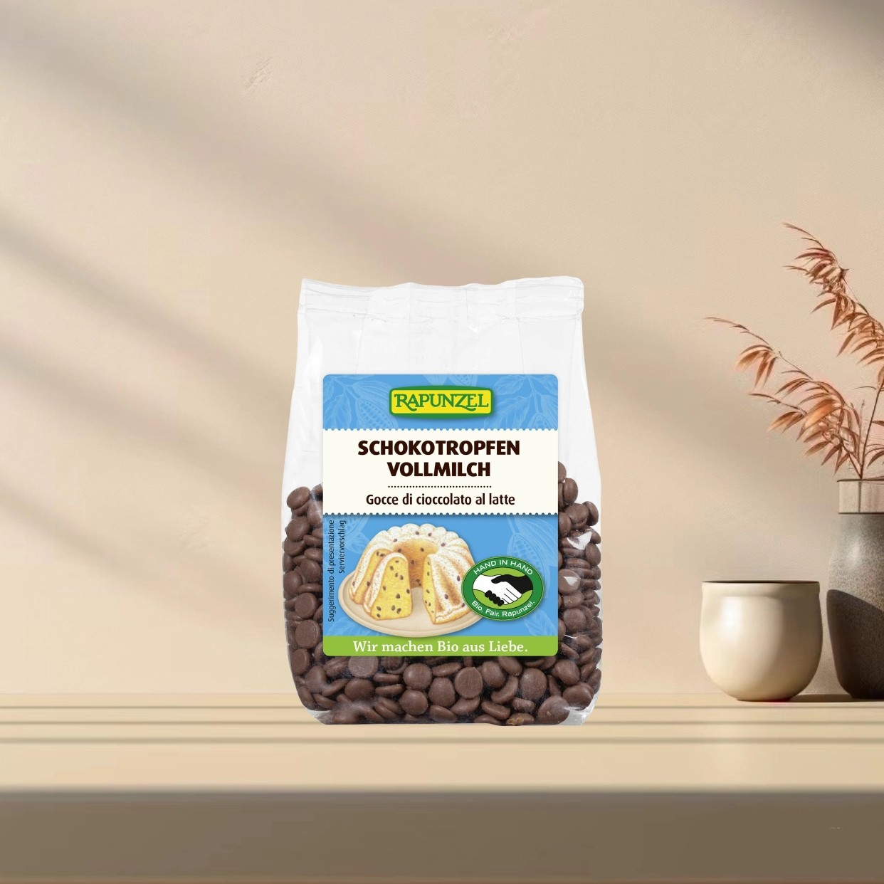 「全场满300包邮」德国发货rapunzel有机牛奶巧克力滴块100g