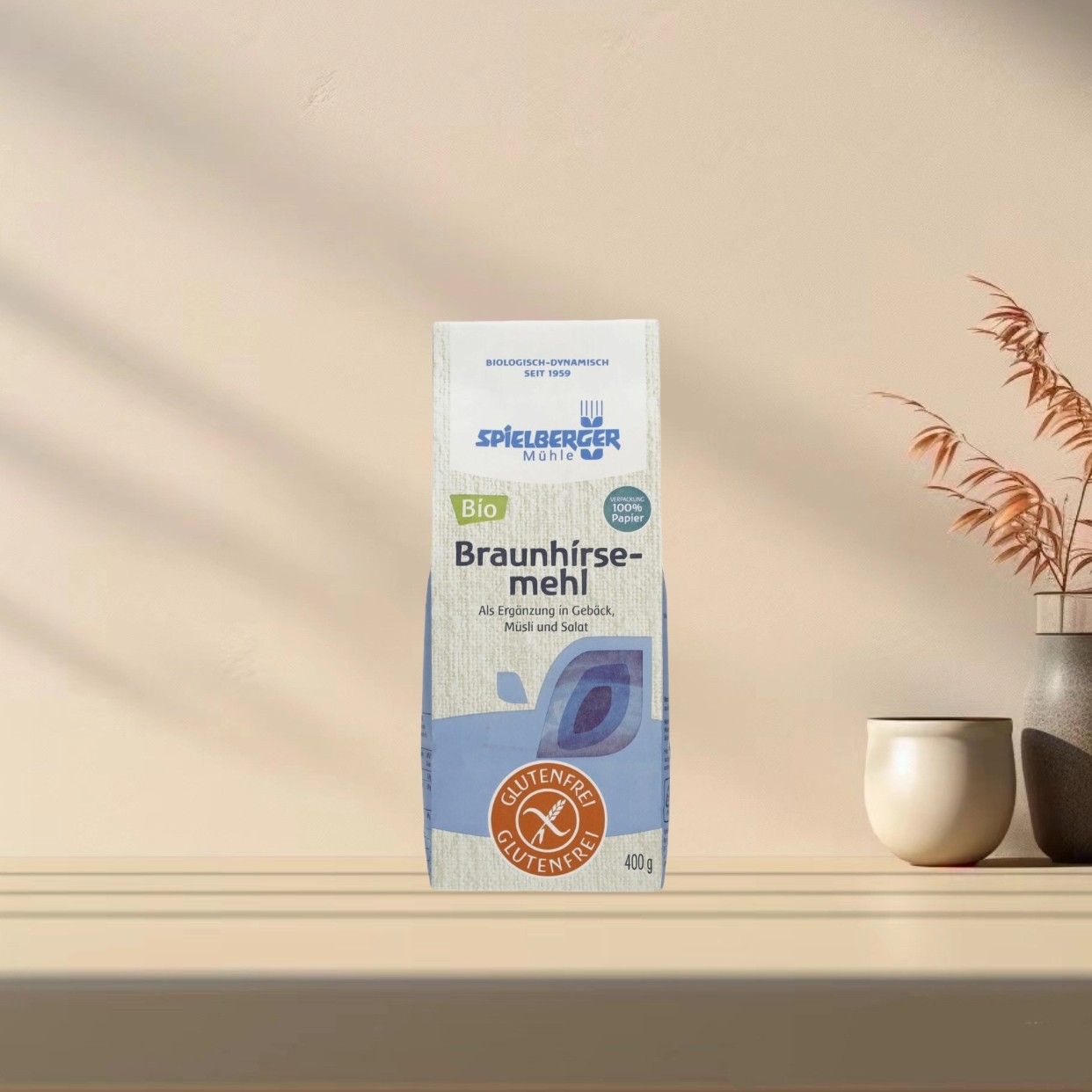 「全场满300包邮」德国发货Spielberger有机无麸质褐小米粉400g