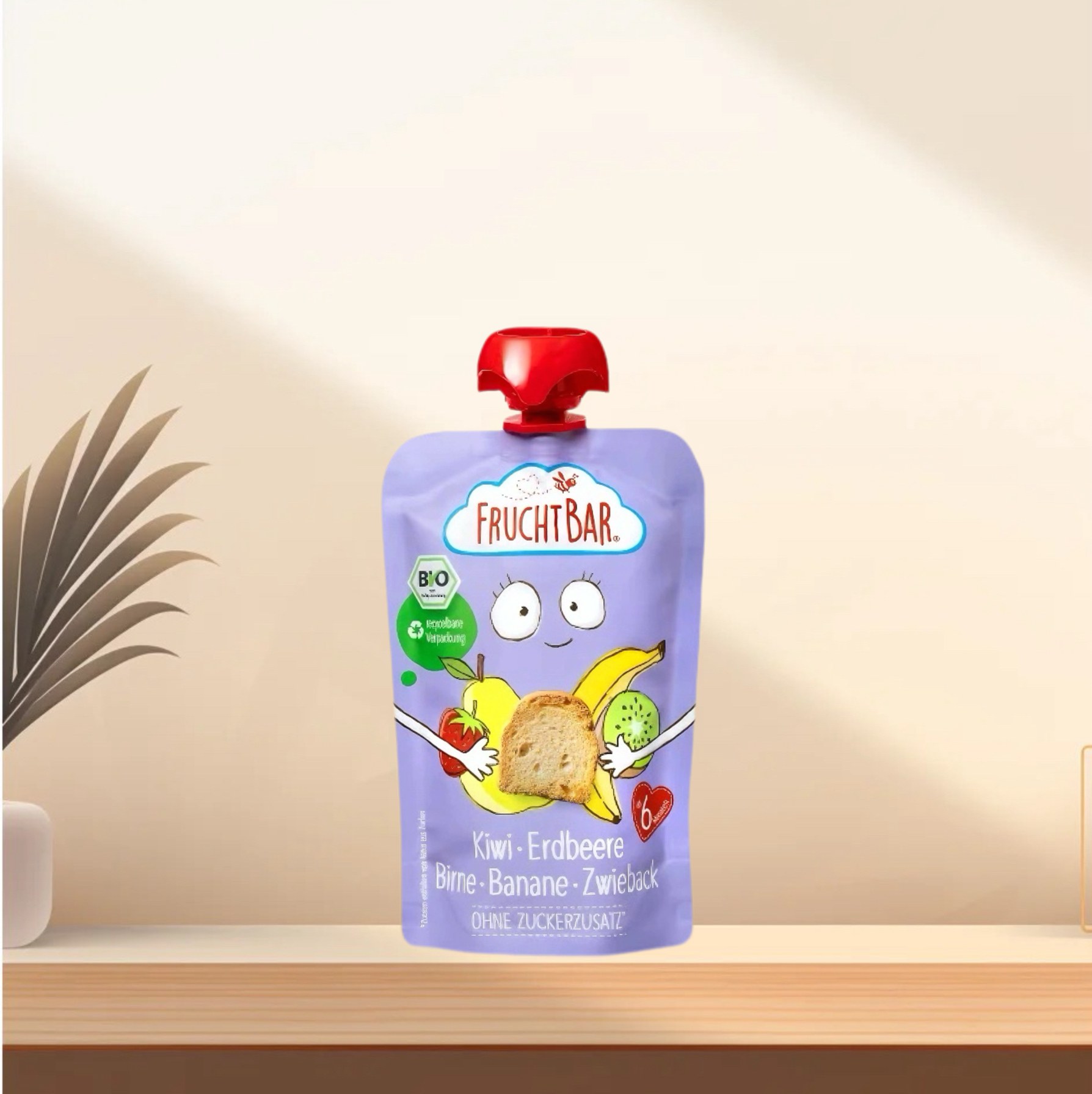 「一件包邮」德国发货fruchtbar6个月+有机水果面包干果泥100g