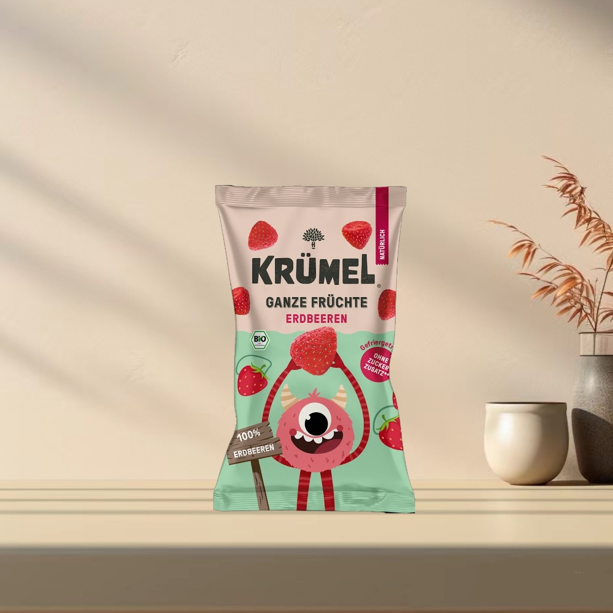 「全场满300包邮」德国发货krumel3岁+有机冻干囫囵草莓10g