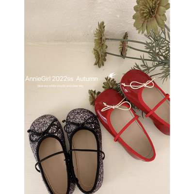 新品AnnieGirl秋季女童小众ins牛皮芭蕾舞鞋玛丽珍软底公主鞋甜美