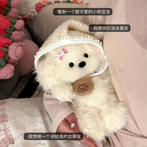 diy玩偶小狗可录音手工材料包毛绒公仔泰迪七夕情人节生日送礼物