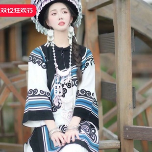 旅拍摄影服装 苗疆套装 少数民族云南土凉山土家族套装 彝族女秋新款