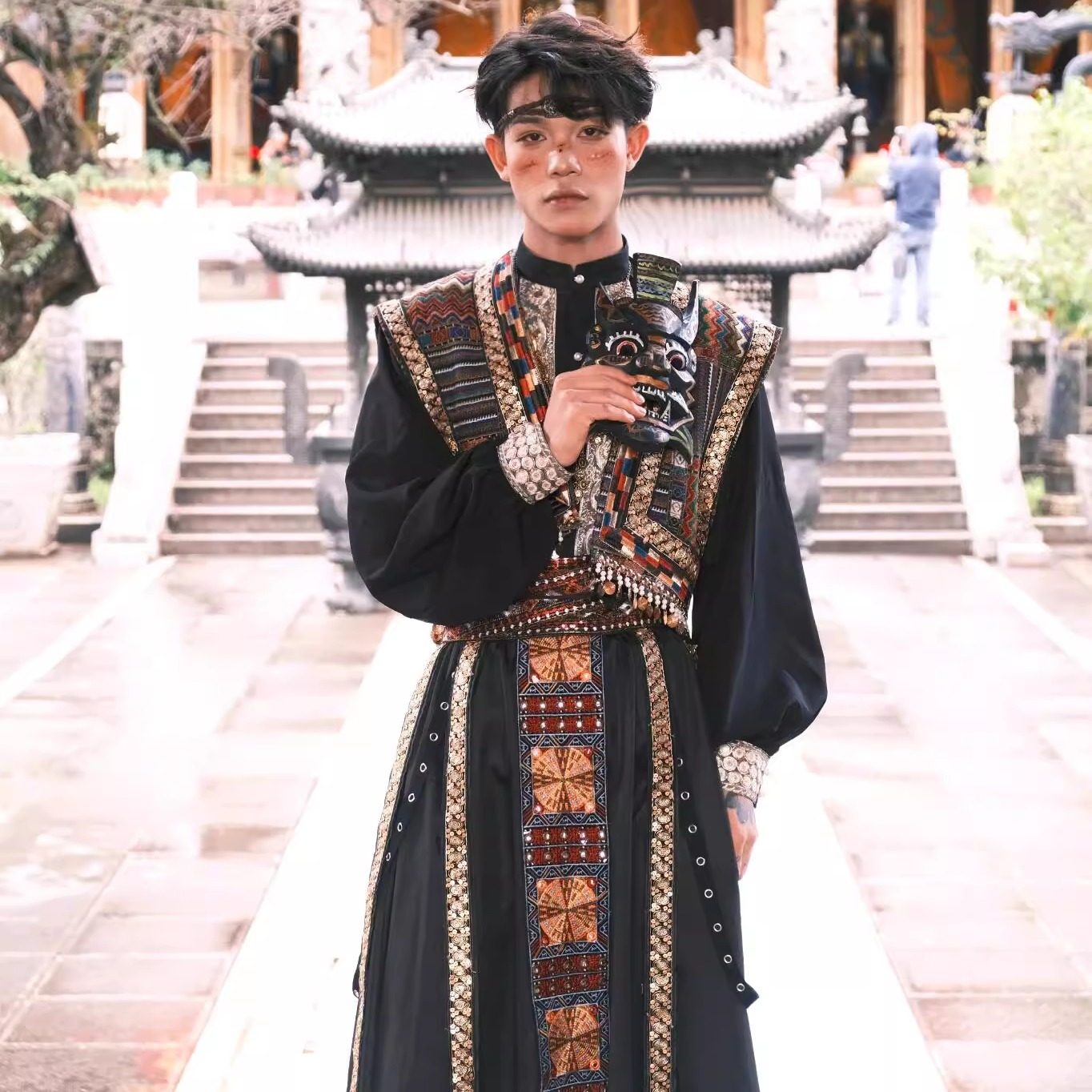 新疆维吾尔族男款套装少数民族风cos大学生话剧表演黑色帅气男装,男装,其他民族服装,淘宝优惠券,粉丝福利购,淘宝优惠卷