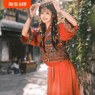苗族少女服装苗疆风情少数民族风服饰云南苗寨演出服侗族千户彝族
