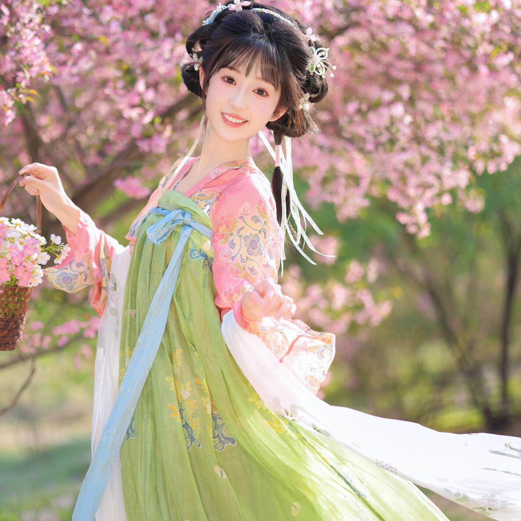 扶柳弄清风汉服夏季国风一片式轻薄齐胸襦裙2025新款古风唐朝裙子