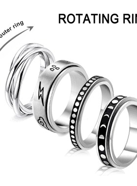 Anxiety Ring For Women Men Moon Fidgets Rings 2021 nd Punk R