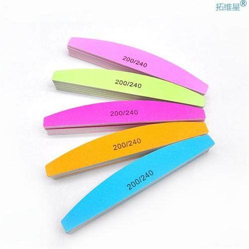 5Pcs Colorful Nail File Grit 200/240 Buffer Manicure Gel
