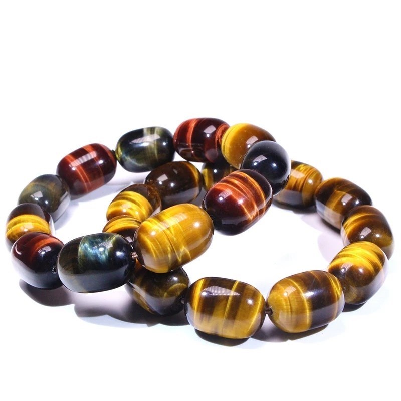 7A天然黄虎眼石手链虎睛石男女款单圈手串猫眼石水晶生日礼物配证