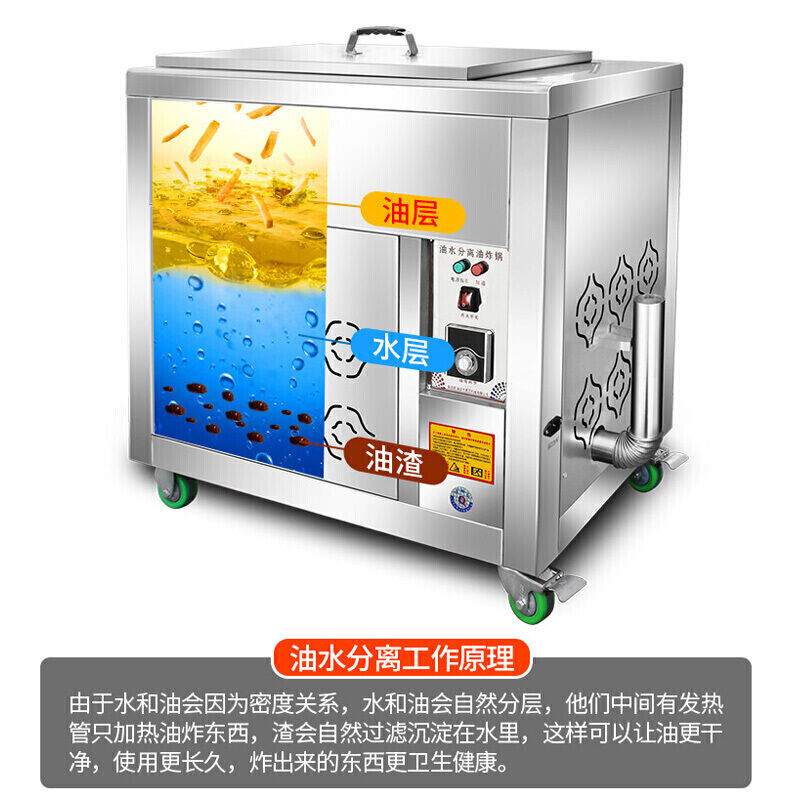 钦樽电炸炉商用油炸锅燃气煤气炸锅油水分离单缸大容量麻花油条机