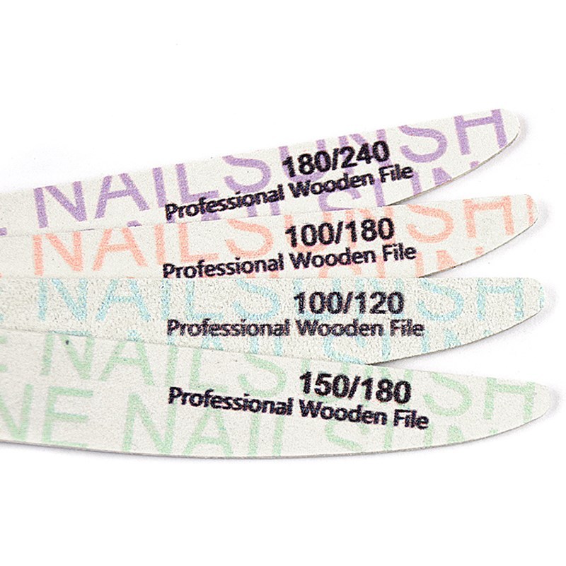 Nail Sunshine 16 Pcs/set White Wooden Nail File 100/150/180