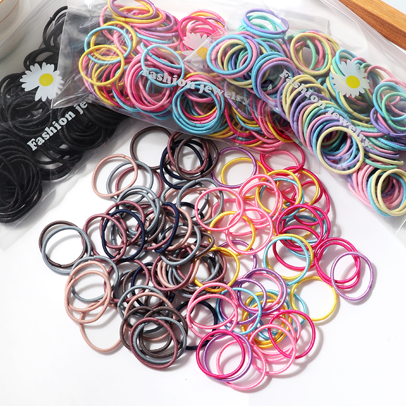 100Pcs/Set Girls Candy Color  Hair Bands Girls Hair Accessor