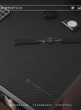 厂家SkipperTech 凯芙拉PU皮革电脑桌垫碳纤维超大桌面键盘垫滑鼠