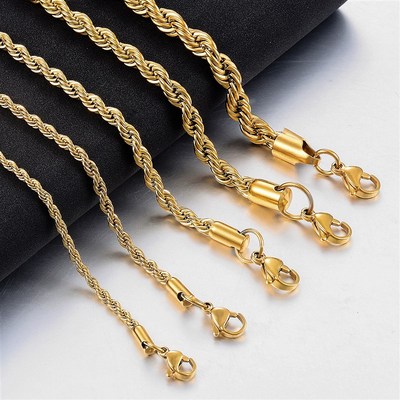 Hot Selling Hip-Hop Stainless Steel Rope Chain Fashion Men