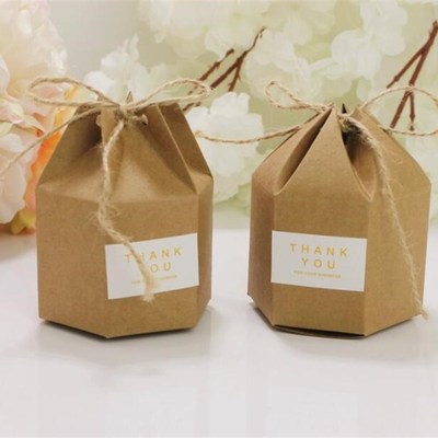 50 pcs/set Kraft Paper package cardboard box lantern hexagon