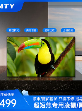 极速激光电视超短焦抗光幕84100120寸黑栅珊超窄边画框幕布家用投