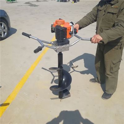 25公分螺旋钻头挖坑机 果园栽树刨坑机 衡水市手提便携式钻洞机