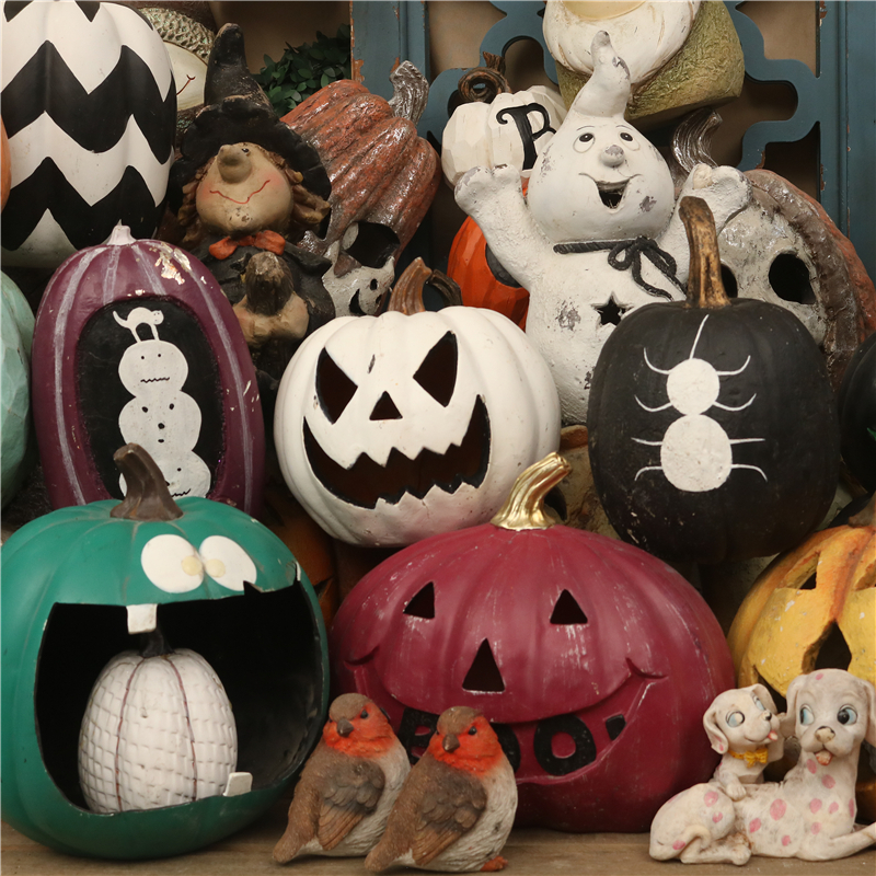 美式乡村铁艺复古树脂卡通南瓜户外庭院花园民宿创意装饰桌面摆件