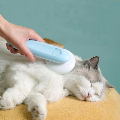 极速Pet Cat Comb Hair Remover Self cleaning Flea Comb for Do