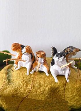 极速1Pcs Fi Tank Landscaping Vivid ape Cute Cat Series