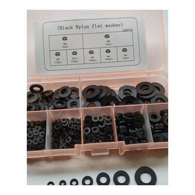 极速500pcs/box DIN125 iso7089 M2 M2.5 M3 M4 M5 M6 M8 Black/W