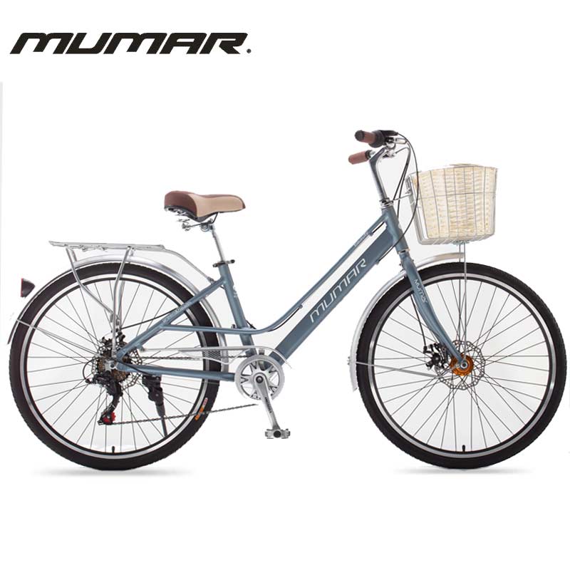 美国牧马人自行车女式26寸铝合金变速碟煞淑女男通勤学Y生轻便单