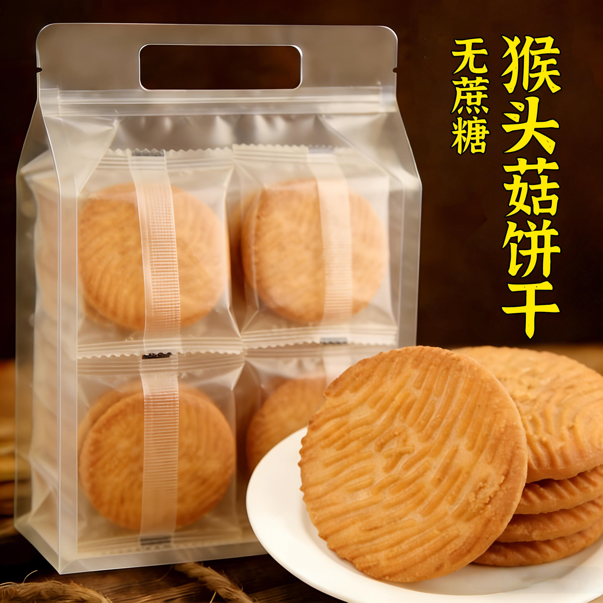 央妈推荐！猴头菇饼干官方旗舰店正品无加蔗糖孕妇可吃零食小包装,零食/坚果/特产,酥性饼干,淘宝优惠券,粉丝福利购,淘宝优惠卷