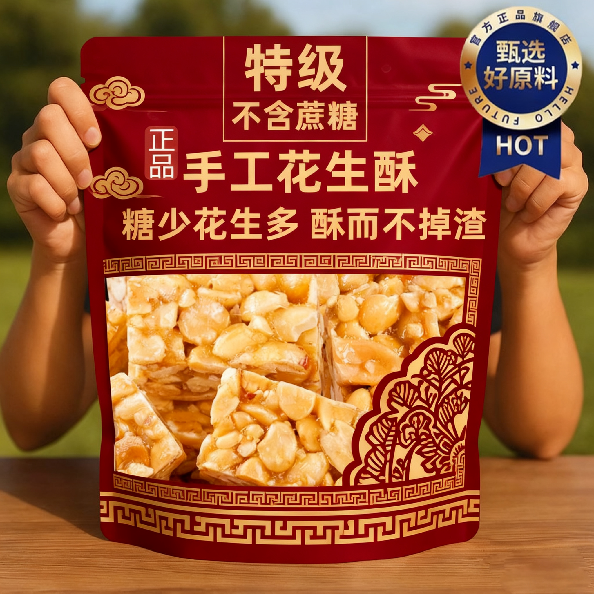 正宗花生酥独立包装官方旗舰店正品老式传统芝麻黄糖老五特产糖果