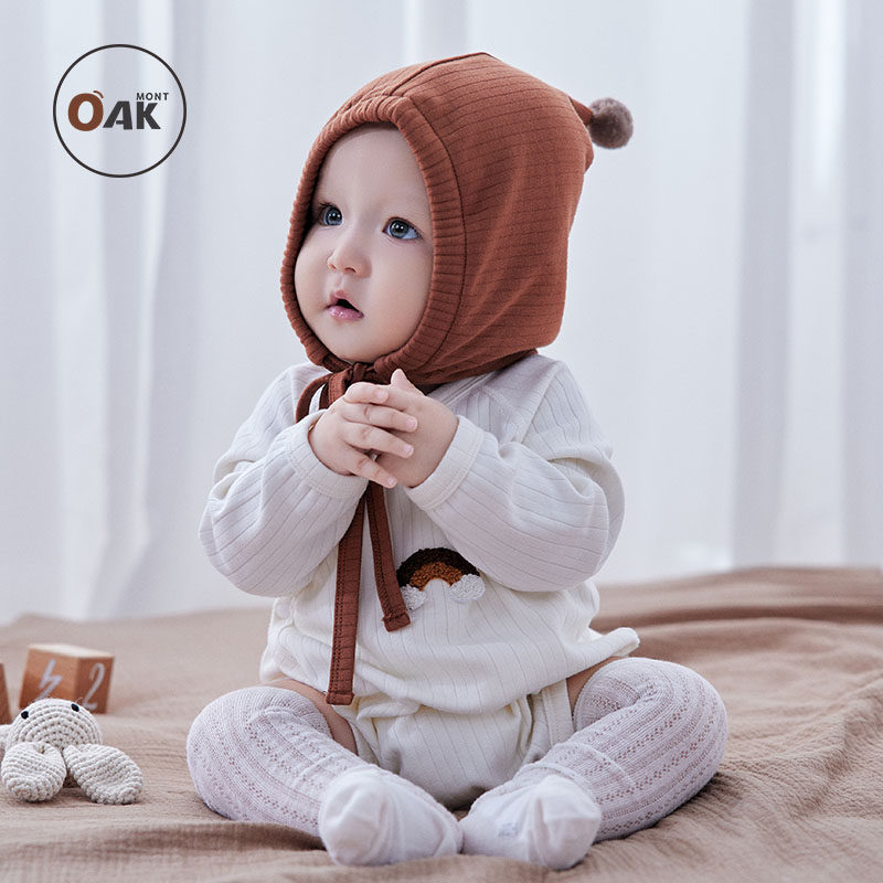 Oak mont新生儿连体衣护肚衣婴儿包屁衣春秋新款男女宝宝外出衣服