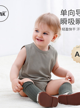 Oak mont婴儿衣服包屁衣女宝宝夏季a类新生儿单向导湿排汗哈衣