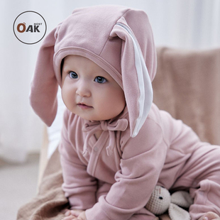 oak mont德绒婴幼儿连体衣新生儿保暖衣秋冬宝宝衣服满月打底内衣