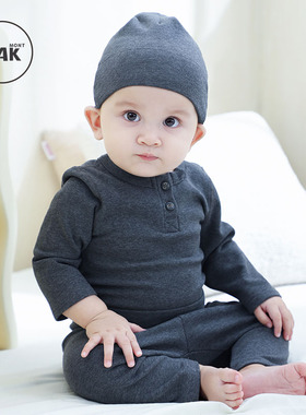 Oak mont秋款哈衣婴儿衣服优可丝连体衣新生儿满月宝宝包屁衣爬服