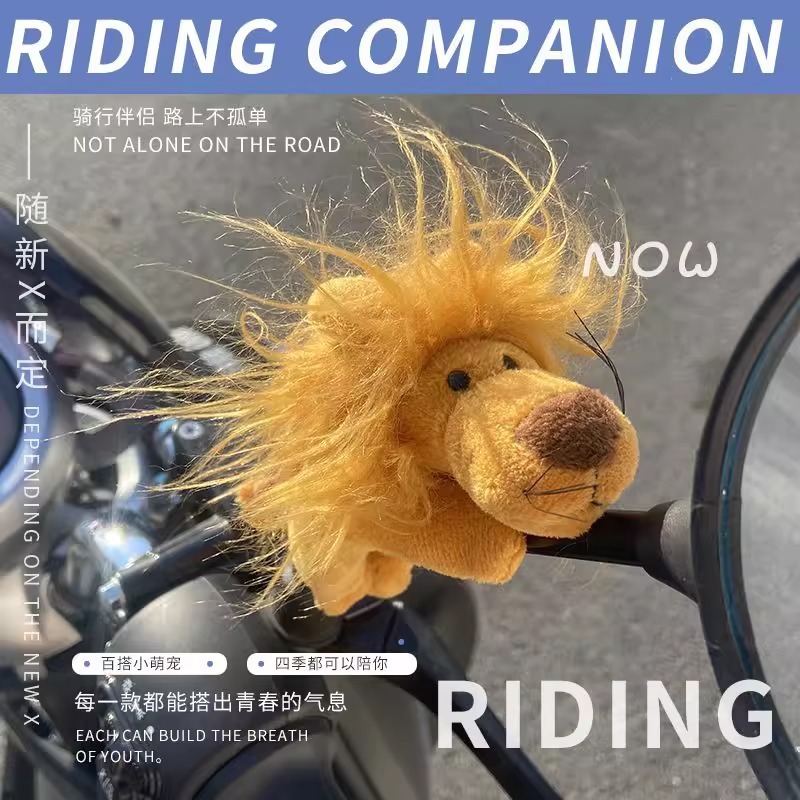 雅迪冠能c15电动车后视镜装饰品公仔q6dg6毛绒玩偶挂件小配件摆件