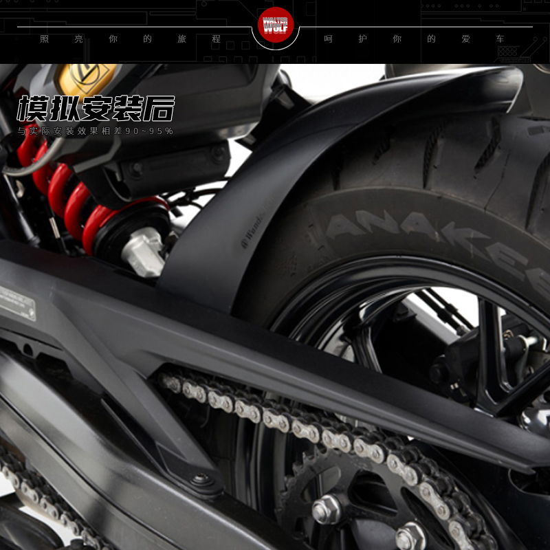 适用宝马F750GS F850GSADV改装后挡泥板加长挡泥瓦挡水板延长板