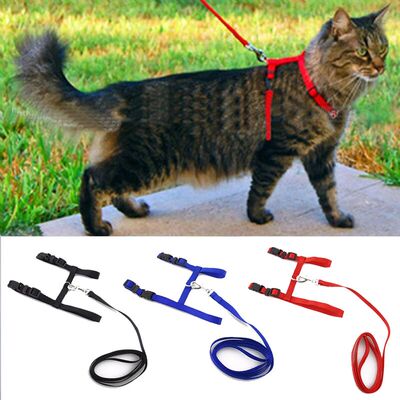 好货Cat Collar Harness Leash Adjustable Nylon Pet Traction C
