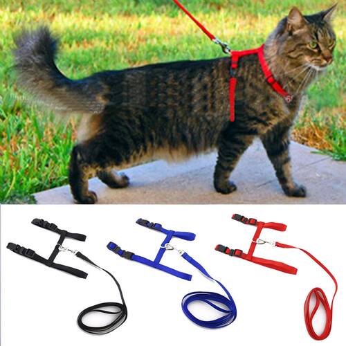 好货Cat Collar Harness Leash Adjustable Nylon Pet Traction C