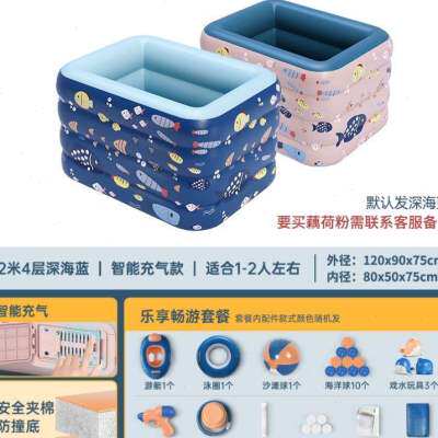 极速充气游泳池小型家用大人加厚加高家庭圆形L儿童大型4层帆布简