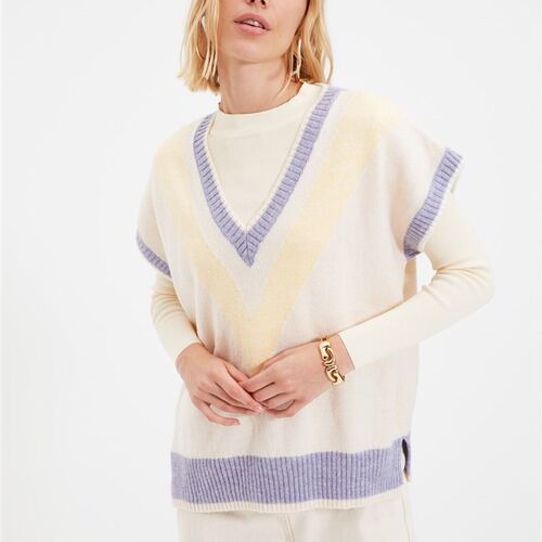 好货ndyol With Color Block V-Neck Knitwear Jumper 2021 Winte
